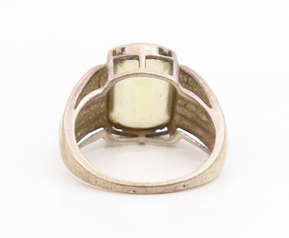 925 Sterling Silver Vintage Ring Citrine Geometric Wave Band  Sz 9.5  RG34889