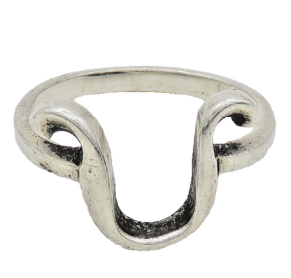 925 Sterling Silver  Vintage Shiny UShape Smooth Band Ring Sz 7  RG19659