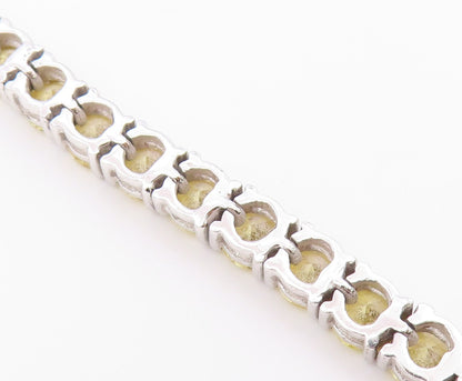 925 Sterling Silver  Vintage Yellow Cubic Zirconia Tennis Bracelet  BT8991