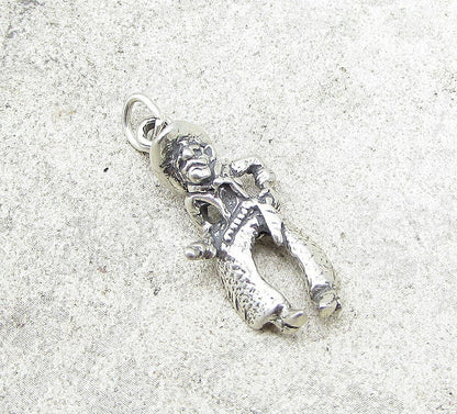 925 Sterling Silver Vintage Cowboy 3D Charm Pendant  PT1081