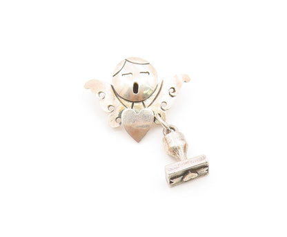 FAR FETCHED 925 Silver Vintage Angel With Love Heart & Trophy Pin  TR3411