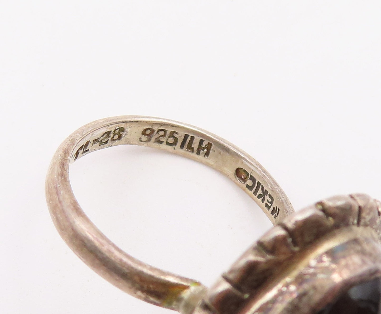 925 Sterling Silver Vintage Ring Tiger's Eye Statement Band  Sz 7.5  RG36481