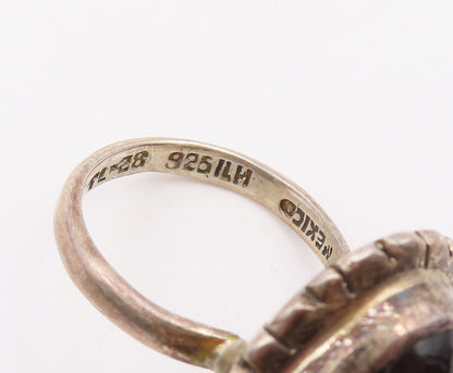 925 Sterling Silver Vintage Ring Tiger's Eye Statement Band  Sz 7.5  RG36481