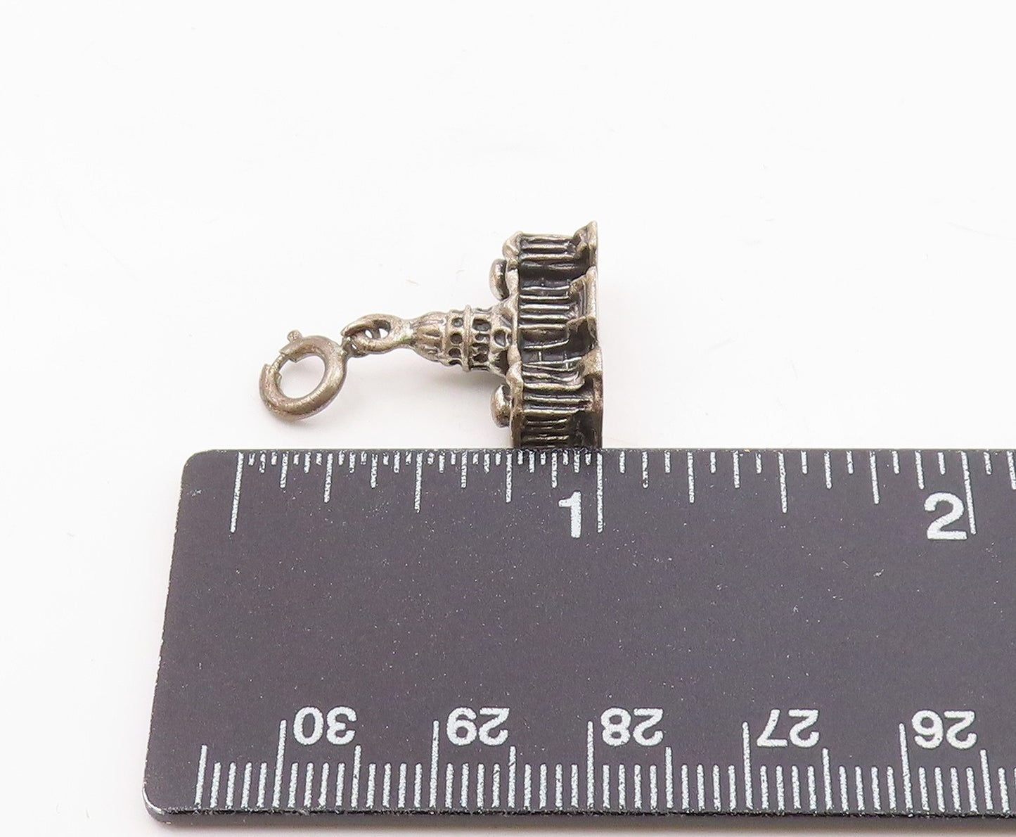 925 Sterling Silver  Vintage Capitol Building Dark Tone Pendant  PT16915