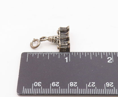 925 Sterling Silver  Vintage Capitol Building Dark Tone Pendant  PT16915