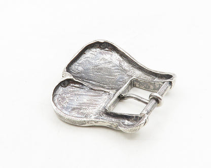 925 Sterling Silver  Vintage Shiny Chiseled Design Belt Buckle  TR1655