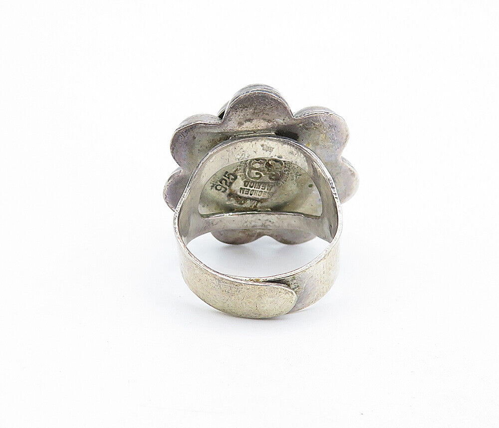 LOS BALLESTEROS 925 Silver  Vintage Bubble Cluster Cocktail Ring Sz 8.5 RG7677