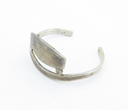 JG 925 Sterling Silver Vintage Dark Tone Modernist Cuff Bracelet  BT2327