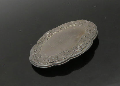 S. KIRK & SON 925 Silver  Vintage Oxidized Rose Flower Brooch Pin  BP8713
