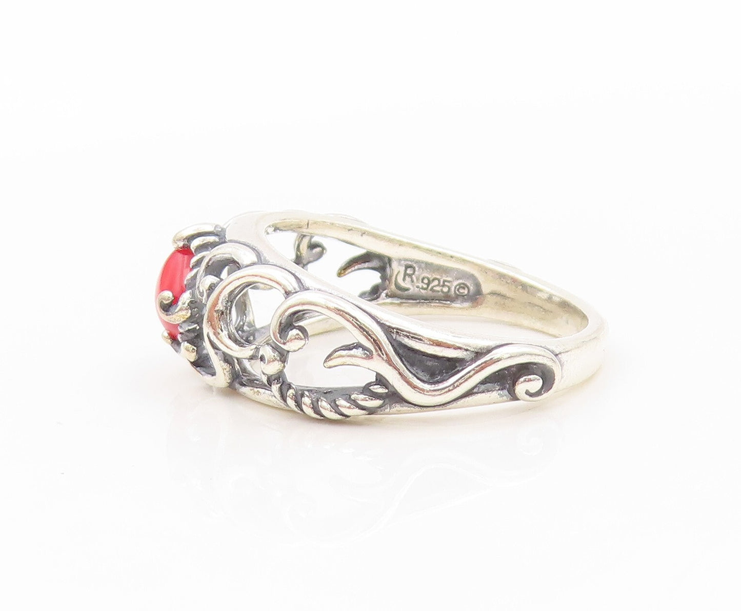 925 Sterling Silver Vintage Ring CAROLYN POLLACK Gemstone Swirls  SZ 9  RG31962