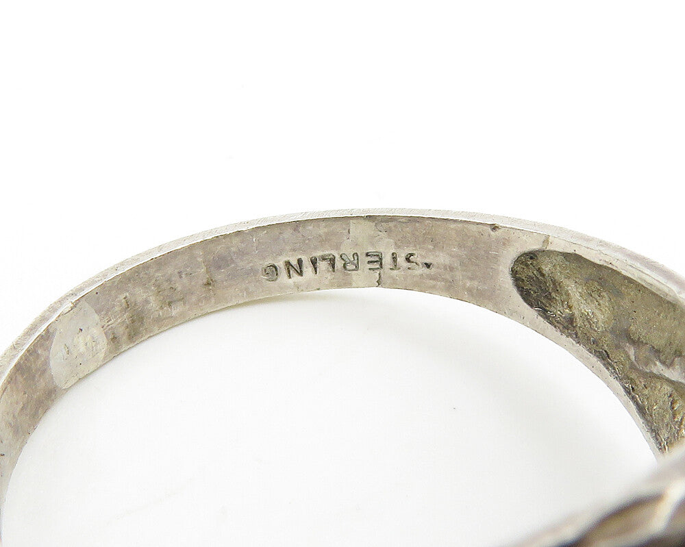 925 Sterling Silver  Vintage Diamond Cut Bypass Dome Band Ring Sz 10.5 RG18469