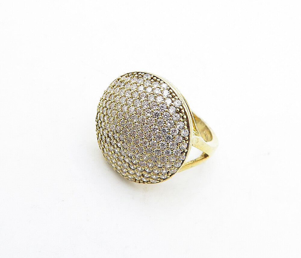925 Sterling Silver  Vintage Cubic Zirconia Split Cocktail Ring Sz 5  RG5233