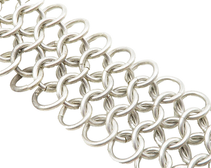 925 Sterling Silver Vintage Interlocking Circle Link Chain Bracelet BT4827