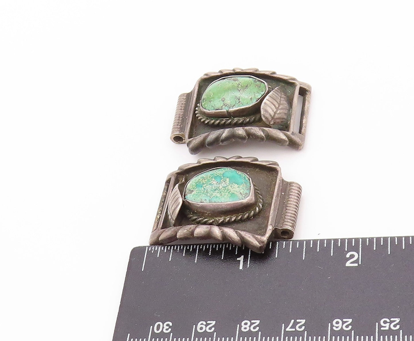 925 Sterling Silver Vintage Watch Belt NAVAJO ZUNI Turquoise Floral  TR3923