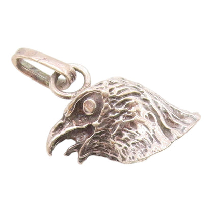 925 Sterling Silver  Vintage Shiny Hollow Eagle's Head Motif Pendant  PT16795