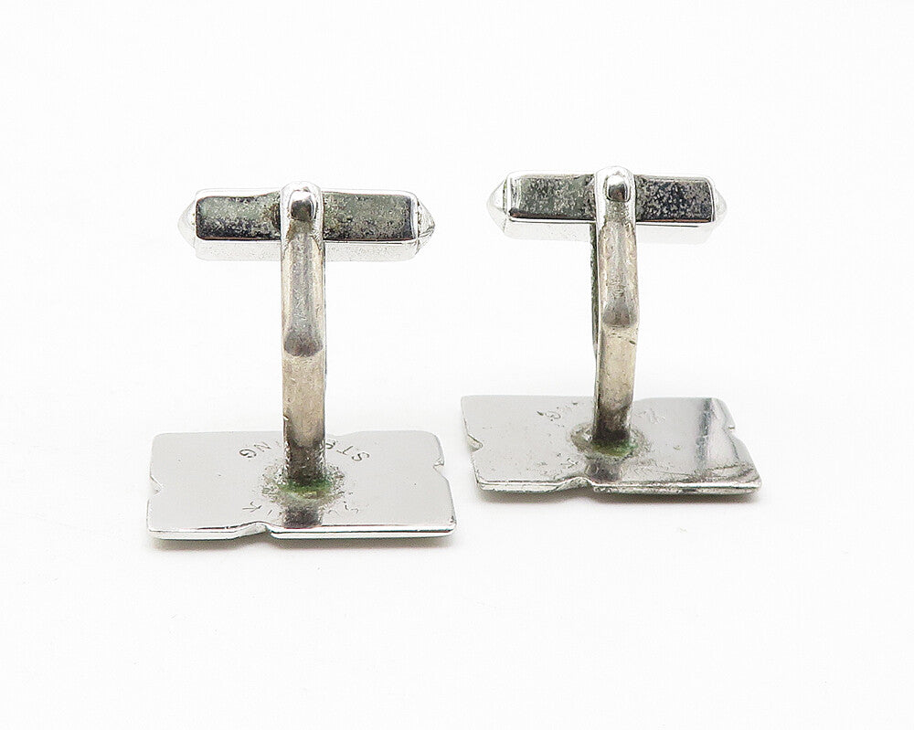 SWANK 925 Sterling Silver  Vintage Shiny Polished Square Cuff Links  TR1845
