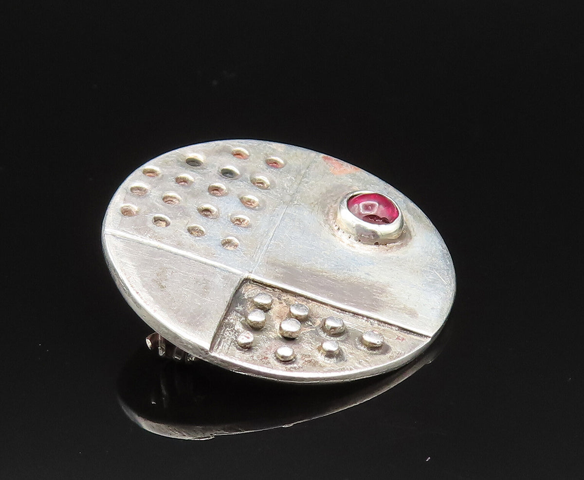 JW ENGLAND 925 Silver  Vintage Beads & Holes Chalcedony Brooch Pin  BP9664