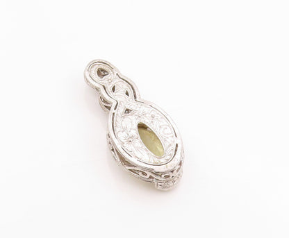 925 Sterling Silver Vintage Pendant Topaz & CZ Woven Celestial Knot  PT24918