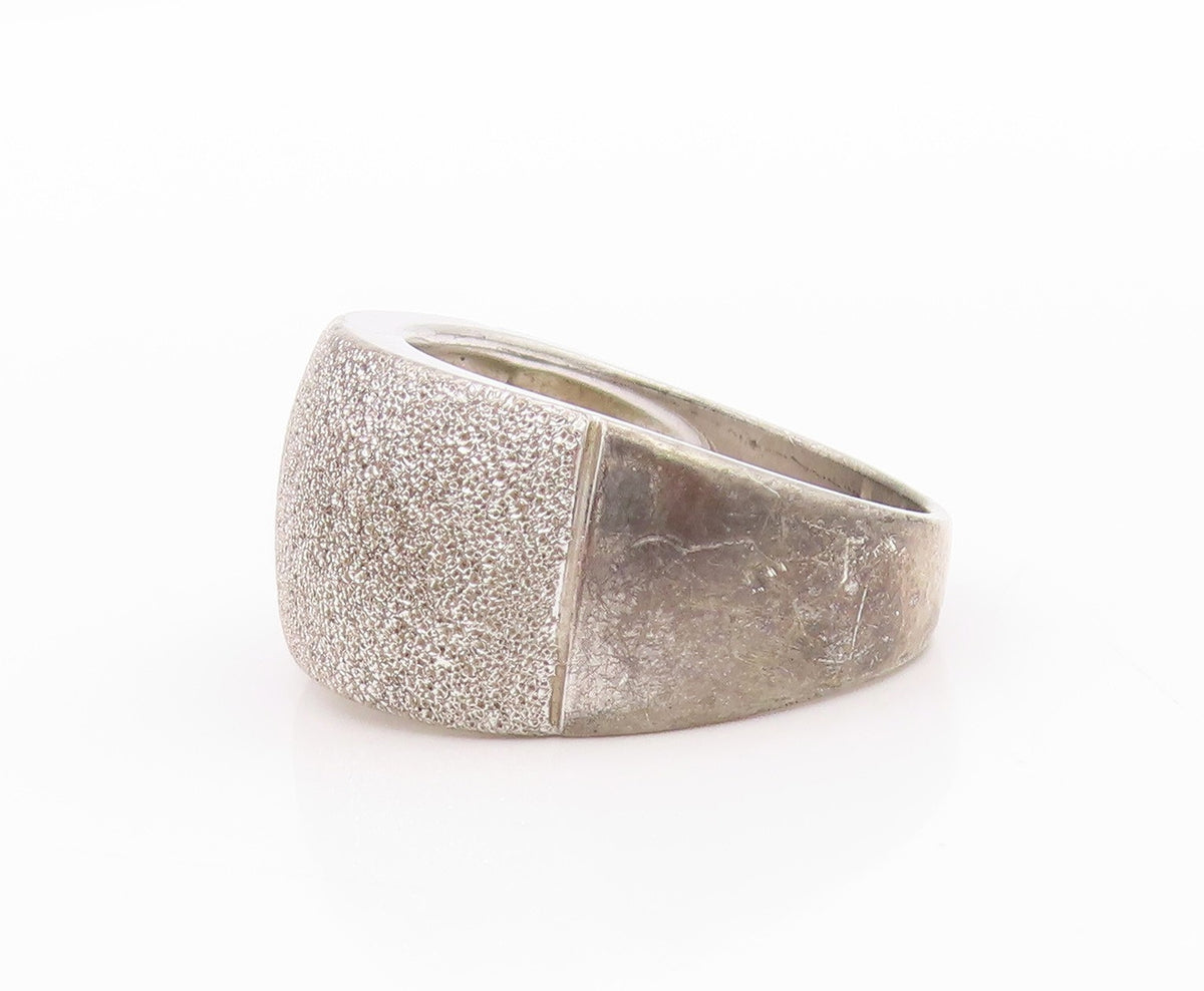 925 Sterling Silver Vintage Ring Minimalist Rough Finish Band  Sz 8  RG33368