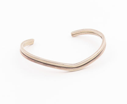 LAZZARI 925 Sterling Silver  Vintage Shiny Pointed Cuff Bracelet  BT9054