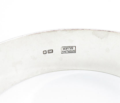 ENGLAND 925 Sterling Silver  Vintage Diamond Pattern Bangle Bracelet  BT3339