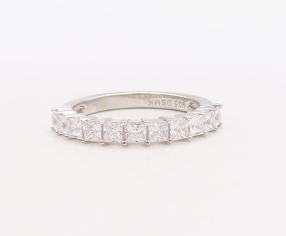 925 Sterling Silver Vintage Ring Stackable Green & White Topaz  Sz 7  RG29786
