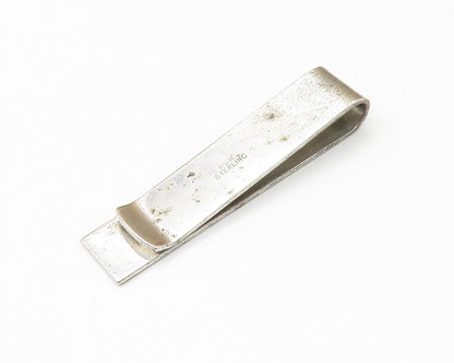 925 Sterling Silver  Vintage Shiny Etched Detail Dark Tone Tie Clip  TR2049