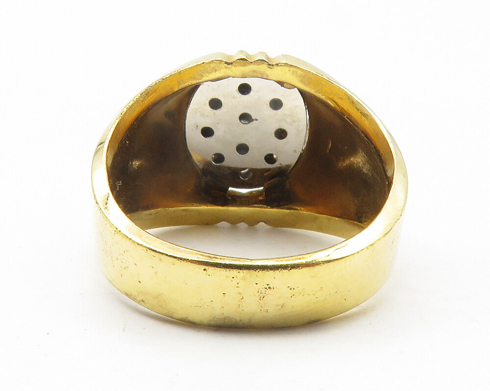 CLARK & COOMBS 925 Silver  Cubic Zirconia Gold Plated Band Ring Sz 9  RG11783