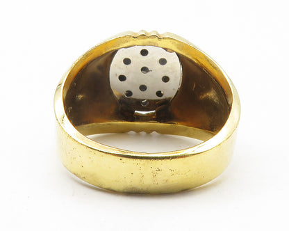 CLARK & COOMBS 925 Silver  Cubic Zirconia Gold Plated Band Ring Sz 9  RG11783