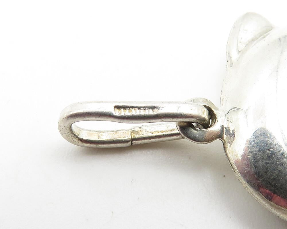 925 Sterling Silver  Vintage Shiny Hollow Leaping Dolphin Drop Pendant  PT8187