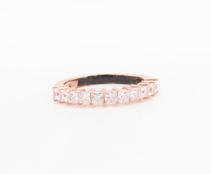 925 Sterling Silver Vintage Ring Rose Gold Plated Square Cut CZ   Sz 7  RG29472