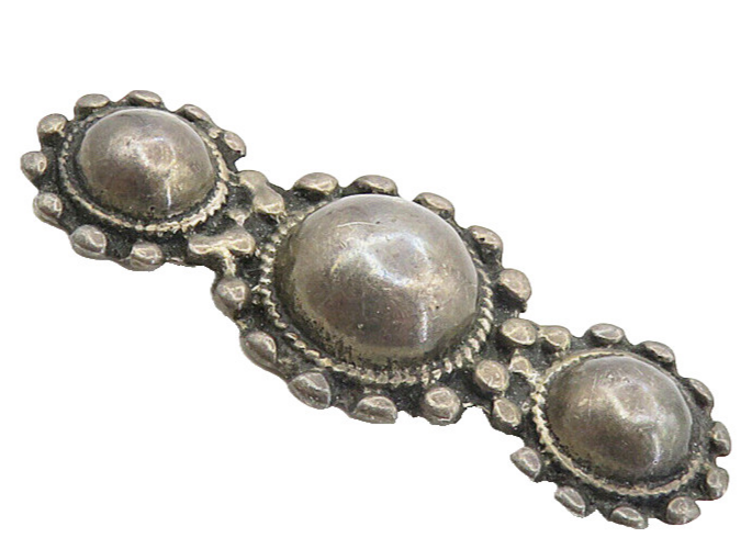 925 Sterling Silver  Vintage Antique Dark Tone Dome Twist Brooch Pin  BP3209