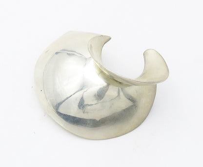 MEXICO 925 Sterling Silver  Vintage Shiny Smooth Modernist Brooch Pin  BP5463