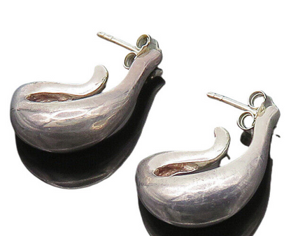 RLM STUDIO 925 Sterling Silver  Vintage Shiny Smooth JHoop Earrings  EG10469