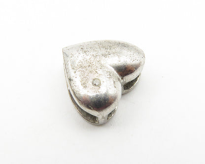 925 Sterling Silver  Vintage Genuine Diamond Accent Love Heart Pendant  PT8319