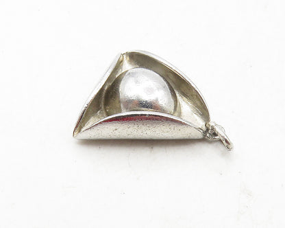 925 Sterling Silver  Vintage Shiny Smooth Petite Hat Motif Pendant  PT7369