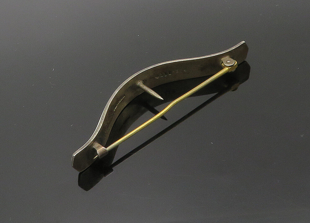 EUROPEAN 925 Sterling Silver  Vintage Enamel Coated Pin  TR3006