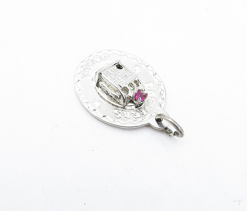 925 Sterling Silver  Petite Pink Topaz Las Vegas Nevada Drop Pendant  PT2890