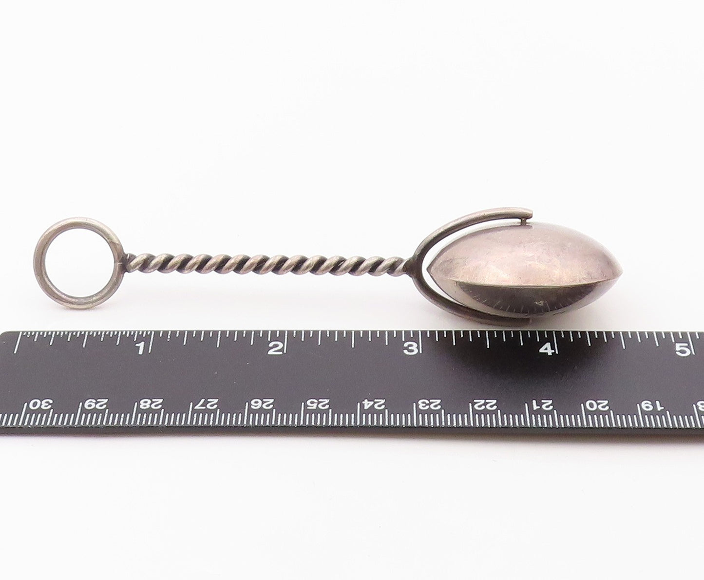 WEB 925 Sterling Silver  Vintage Antique Etched Baby Toy (RATTLES)  TR2739