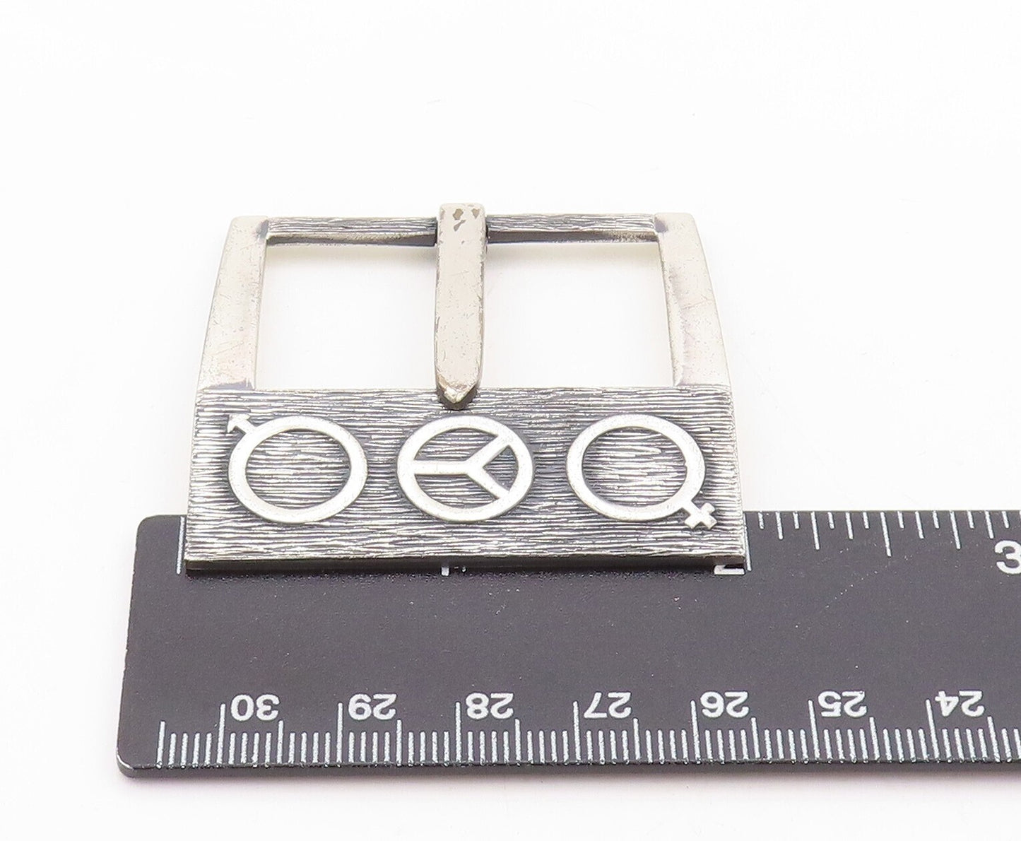 925 Sterling Silver Vintage Belt Buckle AVEDON Minimalist Gender Neutral  TR3783
