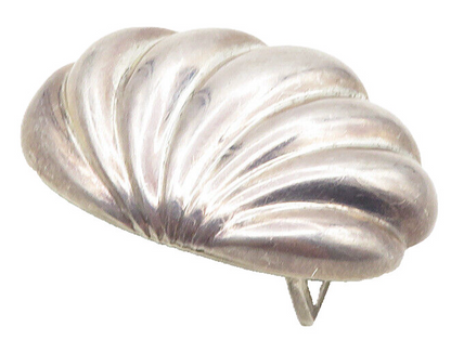 ZIMA 925 Sterling Silver  Vintage Shiny Hollow Scalloped Belt Buckle  TR1676