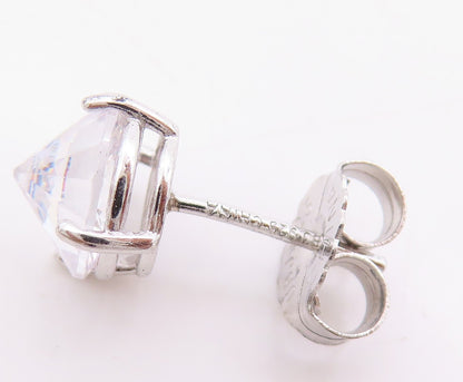 925 Sterling Silver Vintage Earrings Upside Down CZ Minimalist Studs  EG14010