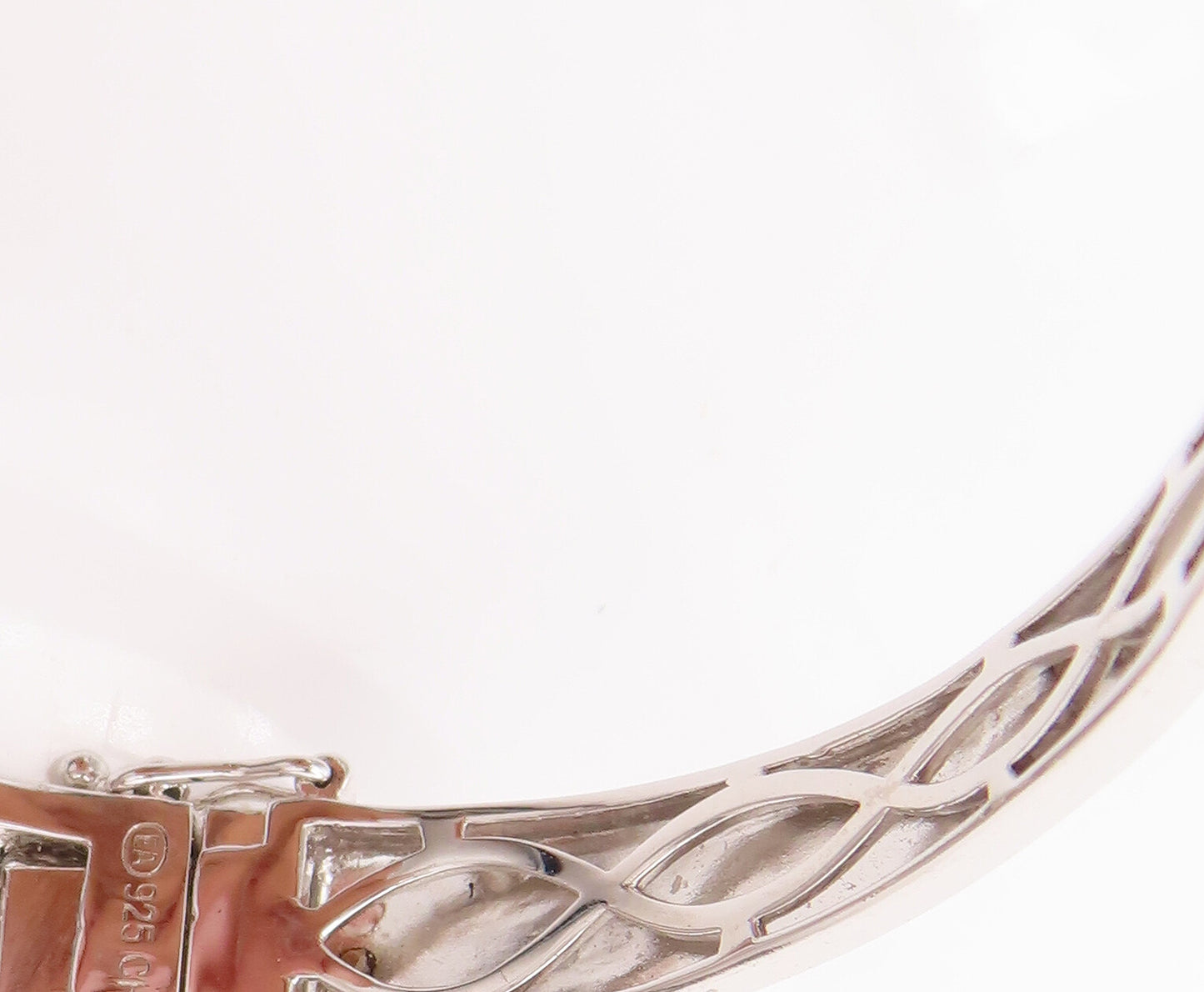 925 Silver  Vintage Blue & White Diamonds Multi Bangle Effect Bracelet  BT9961