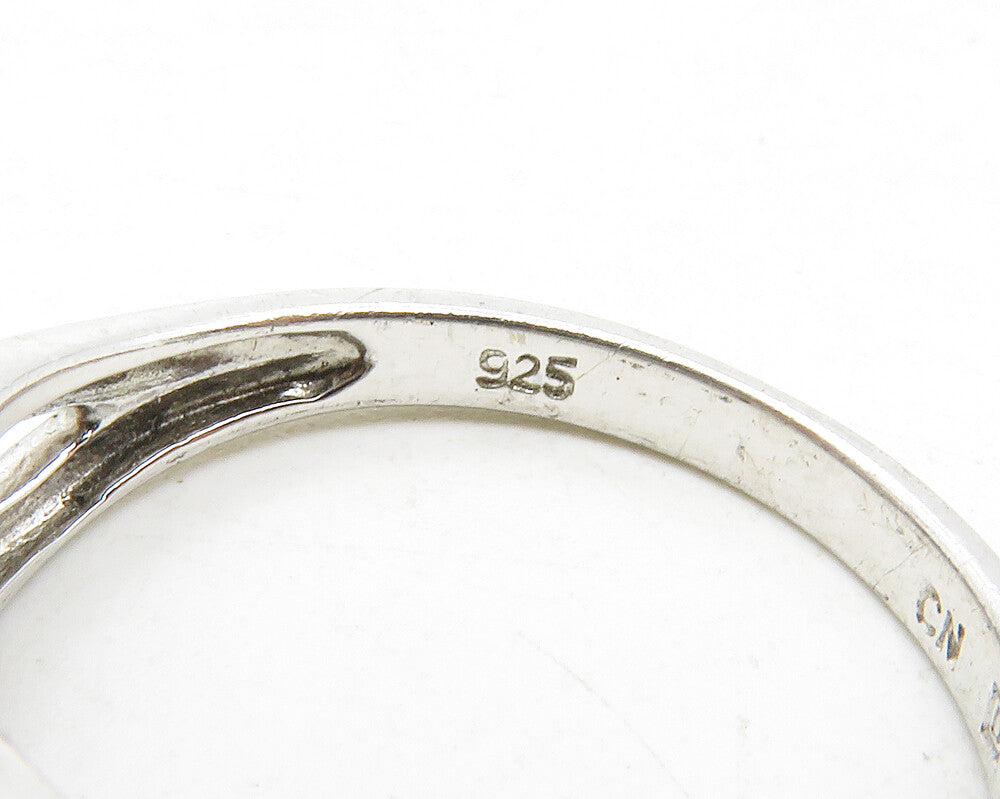 925 Sterling Silver  Topaz Infinity Twist Shiny Band Ring Sz 8.5  RG12830