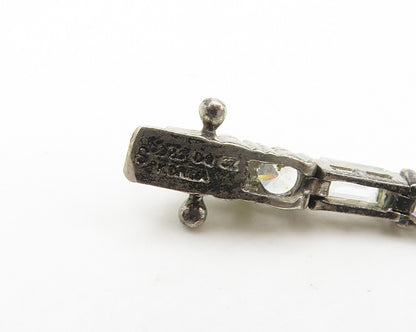 925 Sterling Silver  Vintage Sparkling Cubic Zirconia Chain Bracelet  BT7185