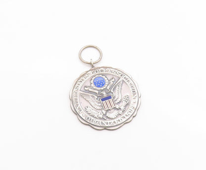 925 Sterling Silver Vintage Pendant 1894 US Golf Association Logo Carved PT24689