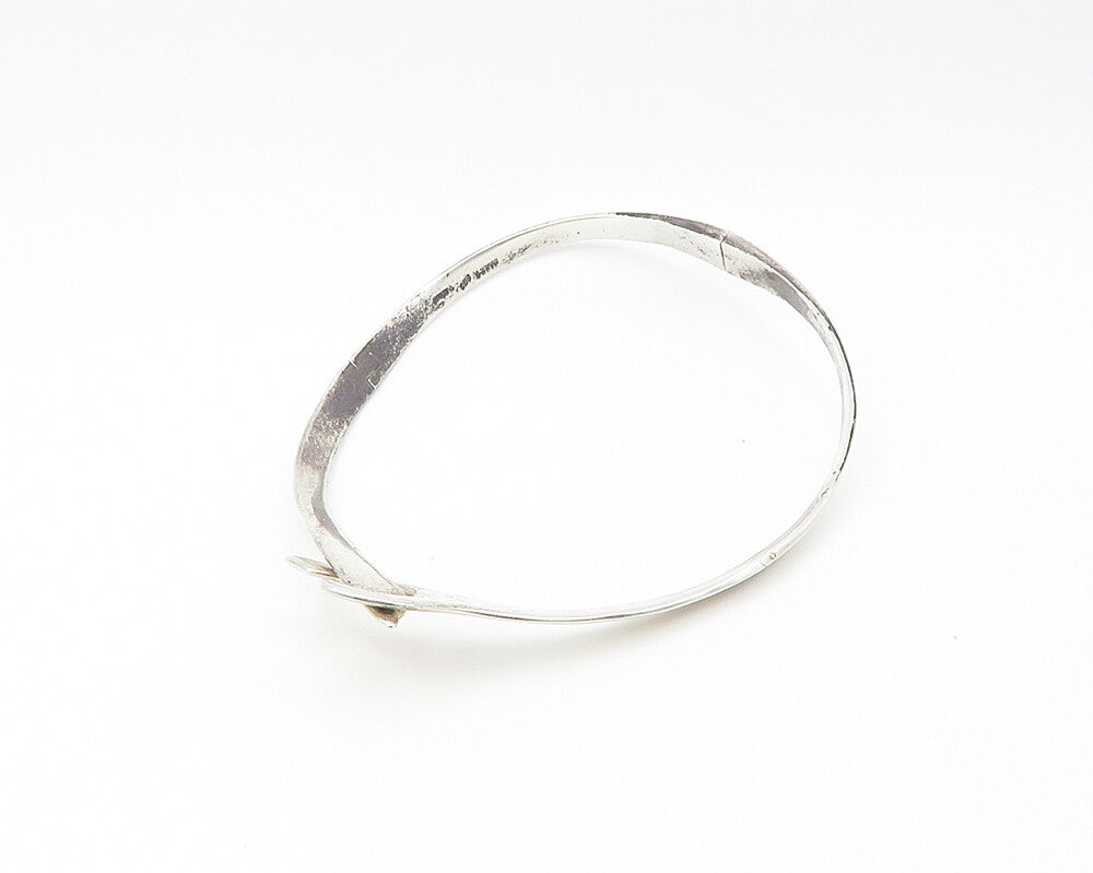 MEXICO 925 Sterling Silver  Vintage Shiny Heavy Hook Collar Necklace  NE2984