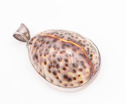 925 Sterling Silver Vintage Pendant Large Domed Bug Shape Gemstone  PT22859