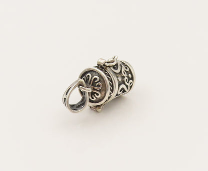 925 Sterling Silver  Vintage Heart Shaped Scrollwork Pendant (OPENS)  PT21996
