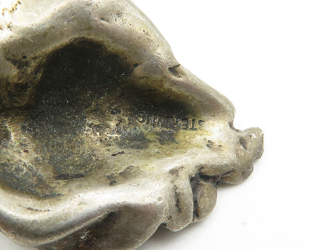925 Sterling Silver  Vintage Antique Oxidized Woman's Face Pendant  PT14342
